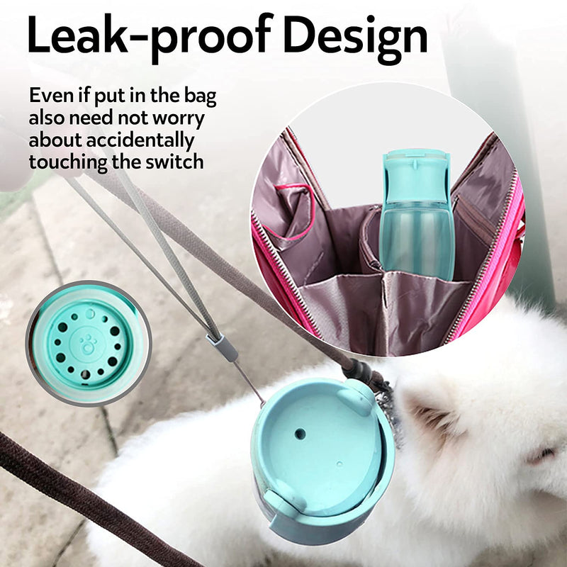 Dog Water Bottle, Portable Dog Travel Water Bottle, Foldable Dog Water Bowl Dispenser for Walking, Leak Proof, BPA Free for Puppy Pet(12 Oz) (Blue) - PawsPlanet Australia