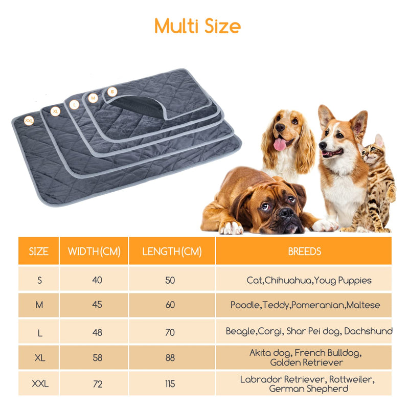 Nobleza Self-heating blanket for cats and dogs, pet heat mat, washable puppy thermal blanket, self-heating winter heat dog mat, dog non-slip heat blanket, size M 60 x 45 cm, L 60 x W 45 x H 1 cm - PawsPlanet Australia