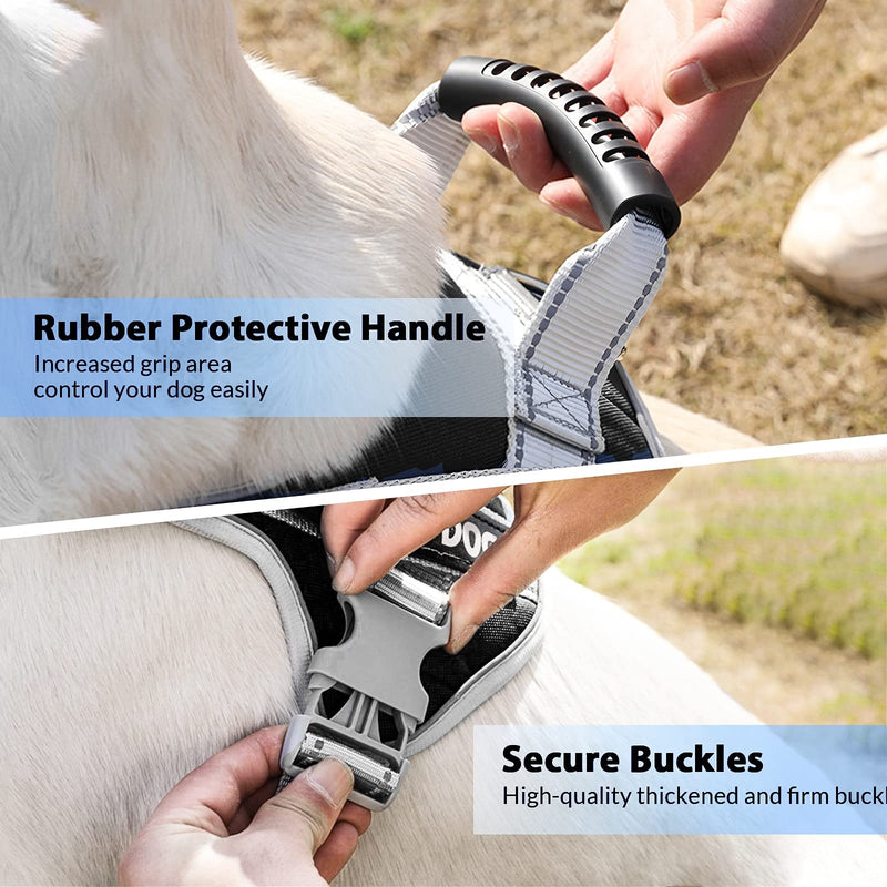 Unipampa Dog Harness Large Dogs, No Pull Harness Dog, Vest Harness, Air Mesh Dog Chest Harness, Reflective Dog Harness, with Dog Leash, Control Handle, ID Tag, for Walking, Running M - PawsPlanet Australia