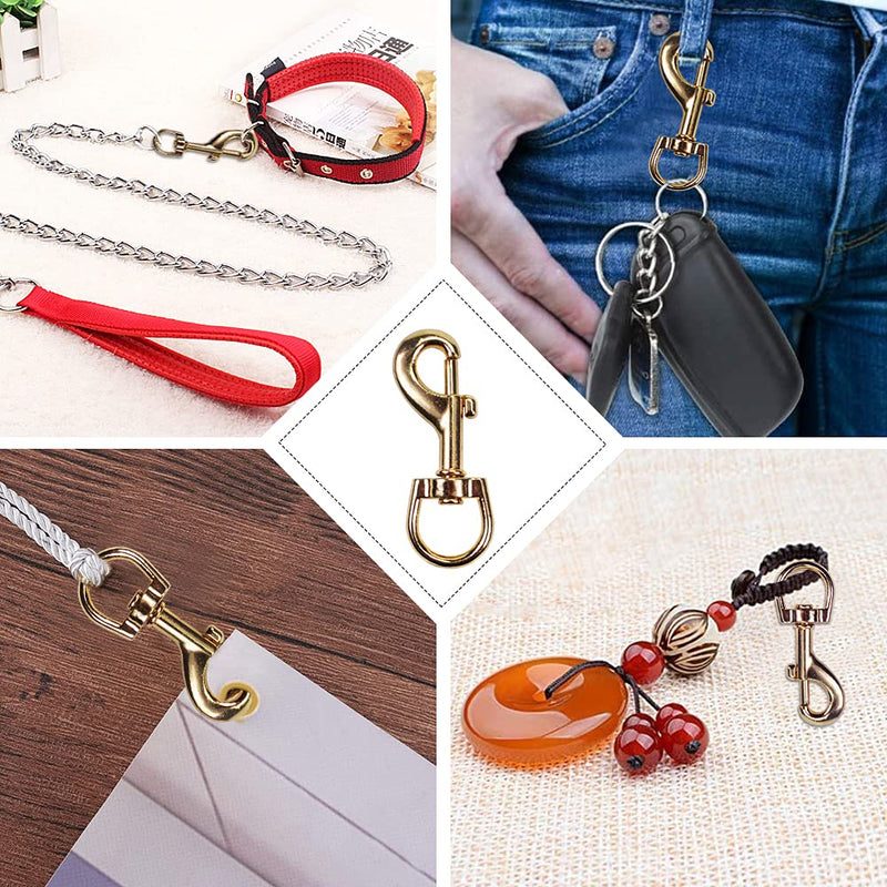 12 PCS Dog Leash Clasp Swivel Snap Hooks, Metal Durable Eye Bolt Spring Hook, Multipurpose Mini Dog Leash Clips/Keychain, Best for Spring Pet Buckle, Key Chain for Linking Dog Leash Collar - PawsPlanet Australia