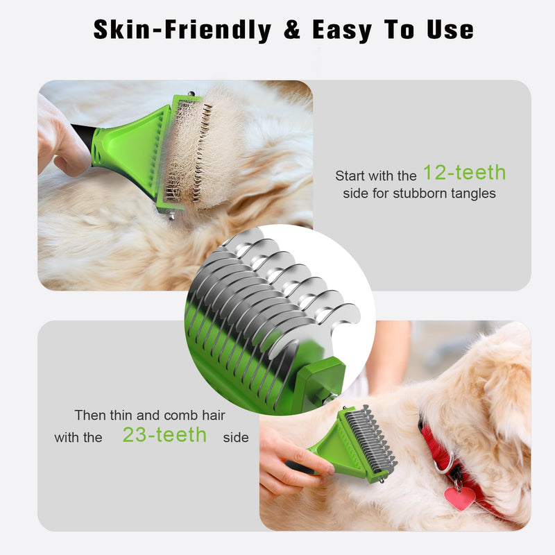 Dog brush & cat brush for long hair | Dog brush undercoat comb removes undercoat & tangles Massage effect & top hair protection | Dog cat undercoat brush - PawsPlanet Australia