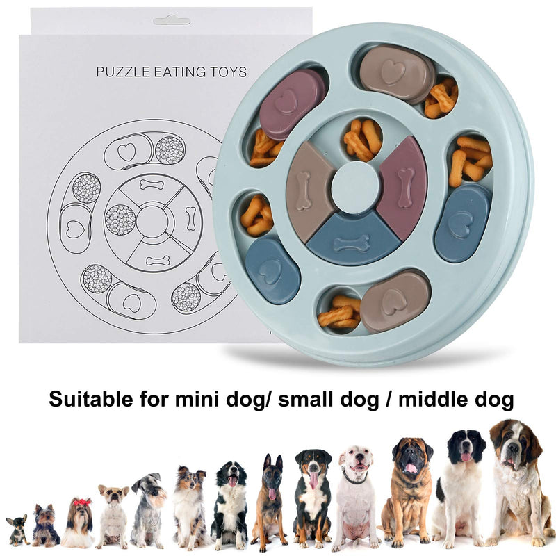 Dog Puzzle Feeder Treat Toys, Interactive Stimulation Dog Toys, Brain Games IQ Training Bowl Funny Feeding, Dispenser Non-Slip Slow Feeder Plate Toy for Dog Pet Puppy (Round) Round - PawsPlanet Australia