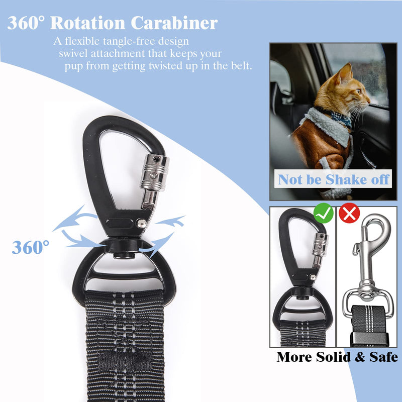 Dog Seat Belt, Dog Belt for Car, 3-in-1 Dog Belt Safety Harness Adjustable with Universal Plug & Locking Bar Attachment, for All Dog Breeds, Cats & Car Types - PawsPlanet Australia