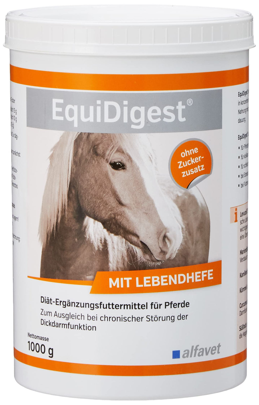 Alfavet EquiDigest to compensate for chronic problems with colon function, dietary supplement for horses, 1000g - PawsPlanet Australia