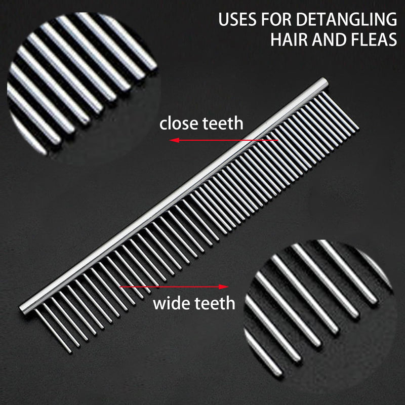 DKDDSSS Pack of 4 dog scissors, dog grooming scissors with round safety tip, professional hair scissors set, grooming comb, thinning scissors, curved scissors, for grooming dogs, cats, pets - PawsPlanet Australia