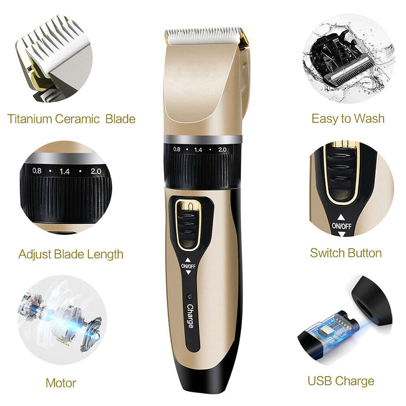 Dog Grooming Kit Clippers, Low Noise, Rechargeable, Cordless, Pet Hair Thick Coats Clippers Trimmers Set, Suitable for Dogs, Cats, and Other Pets - PawsPlanet Australia