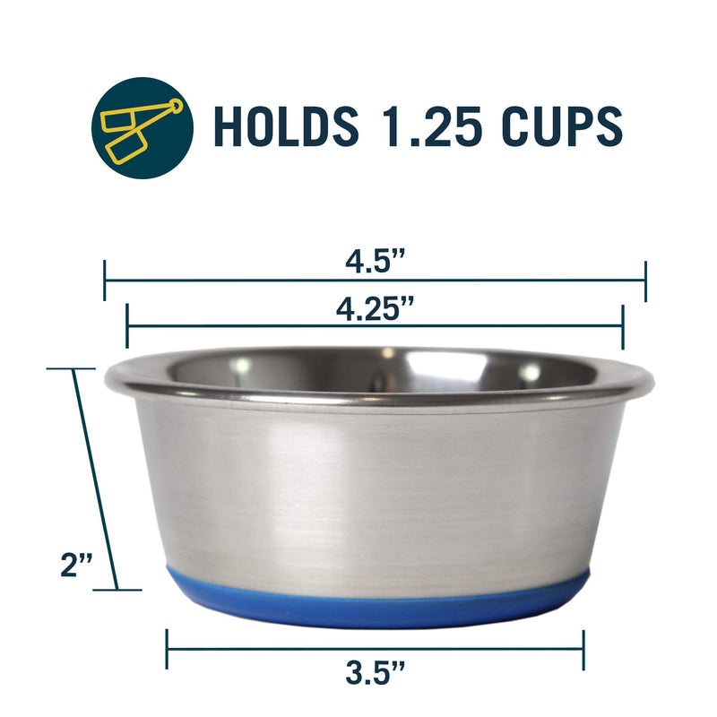 Our Pets DuraPet Dog Bowls, Dog Food Bowls & Dog Water Bowls (Stainless Steel Dog Bowl Great Alternative to Ceramic Dog Bowls) Large Dog Bowls, Dog Bowls Medium Sized Dogs & Dog Bowls Small Size Dog 1.25 Cups - PawsPlanet Australia