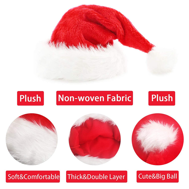 plush Christmas hat Christmas decorations for adults and children large fur ball Christmas hat - PawsPlanet Australia