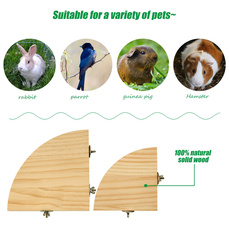 suruikei 2 Pack Bird Perch Platform, Parrot Stand Sector Playground Wood Perch Stand Toy Cage Accessories Exercise Toy for Parakeet Conure Cockatiel Budgie Gerbil Rat Mouse Chinchilla Hamster Set 2 - PawsPlanet Australia