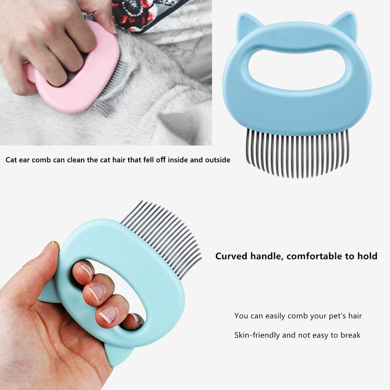 [Australia] - N/P 3 Pcs Cat Massage Shell Comb Pet Hair Removal Massaging Shell Comb Removing Knots and Tangles Grooming Tool Fit for Pet Short & Long Hair 