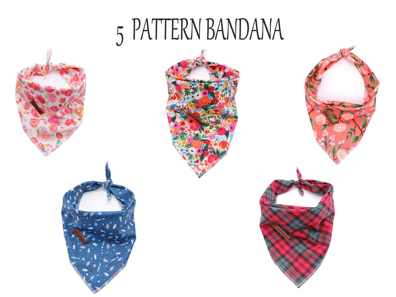 Elegant little tail 1PCS Pet Dog Bandana Washable Reversible Cotton Bibs Scarf, Adjustable Square Dog Kerchief for Small to Large Dogs and Cats Christmas Plaid - PawsPlanet Australia