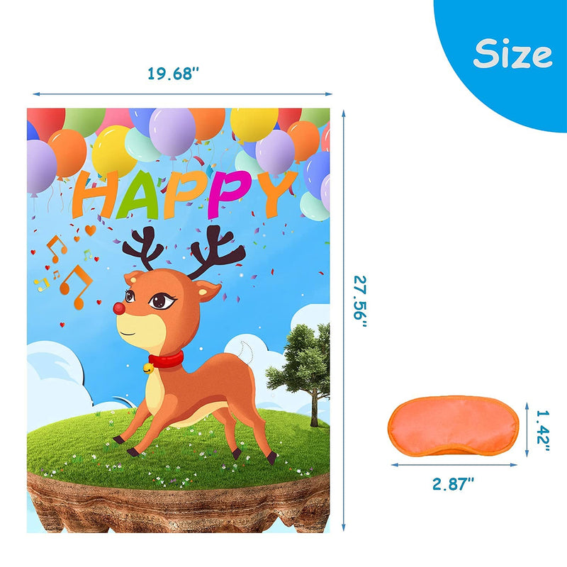 Pin The Tail on The Woodland Deer Party Games for kids, Large Poster with 24Pcs Tails 2Pcs Eye Mask for Carnival Party Supplies, Kids Party Games Birthday Animals Theme Party Christmas Games Deer Party Supplies Woodland Party Decorations. - PawsPlanet Australia