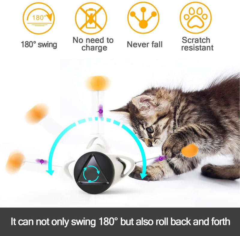 Kennifer Interactive Cat Toy, Cat Balanced Chaser Swing Toys, 360 Degree Self Rotating Ball Pet Toy with Catnip, Stimulate Attractive Hunting Instinct Chaser Trainning Toys for Kitty - PawsPlanet Australia