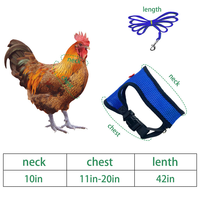 EBaokuup 6 Pieces Adjustable Chicken Harness with Leash, Breathable Hen Pet Vest with 3.5FT Matching Belt, Chicken Training Harness, Chicken Leash for Hens, Duck, Puppy, Goose and Small Pets (S) - PawsPlanet Australia