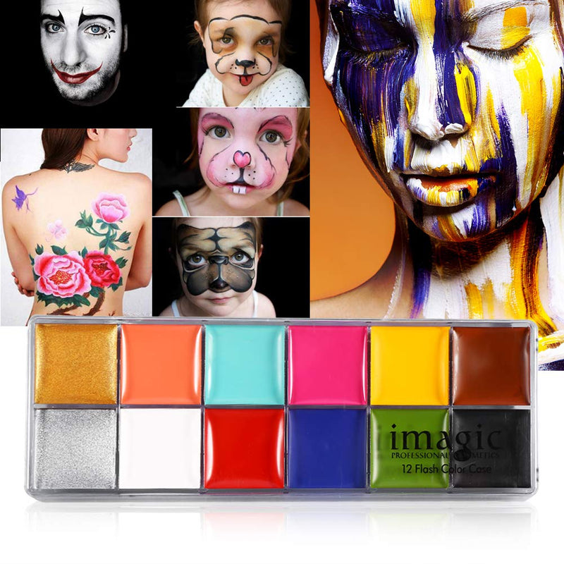 Yuyte 12 Colors Body and Face Paints, Body Paint, Halloween Makeup Carnival Set (# 2) - PawsPlanet Australia