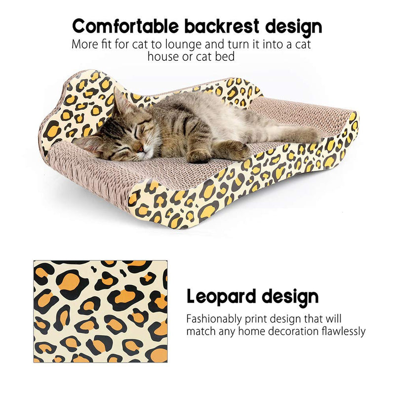 [Australia] - PrimePets Cat Scratcher Lounge, Recycle Corrugated Cat Scratcher Cardboard, Cat Scratching Lounger Sofa Bed, Kitty Scratcher Lounge for Small Kitty (Catnip Included) Small Cat Scratcher Lounge 