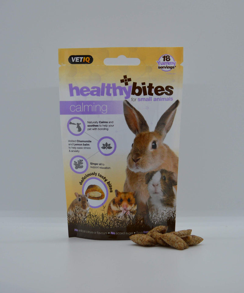 VetIQ HealthyBites for Small Animals Calming Hamster Treats, 4x 30g, Chamomile & Lemon Balm Calms Anxiety of Your Guinea Pig/s or Hamster/s, Guinea Pig Treats with Ginger Oil to Support Relaxation Calming Treats 4PK - PawsPlanet Australia