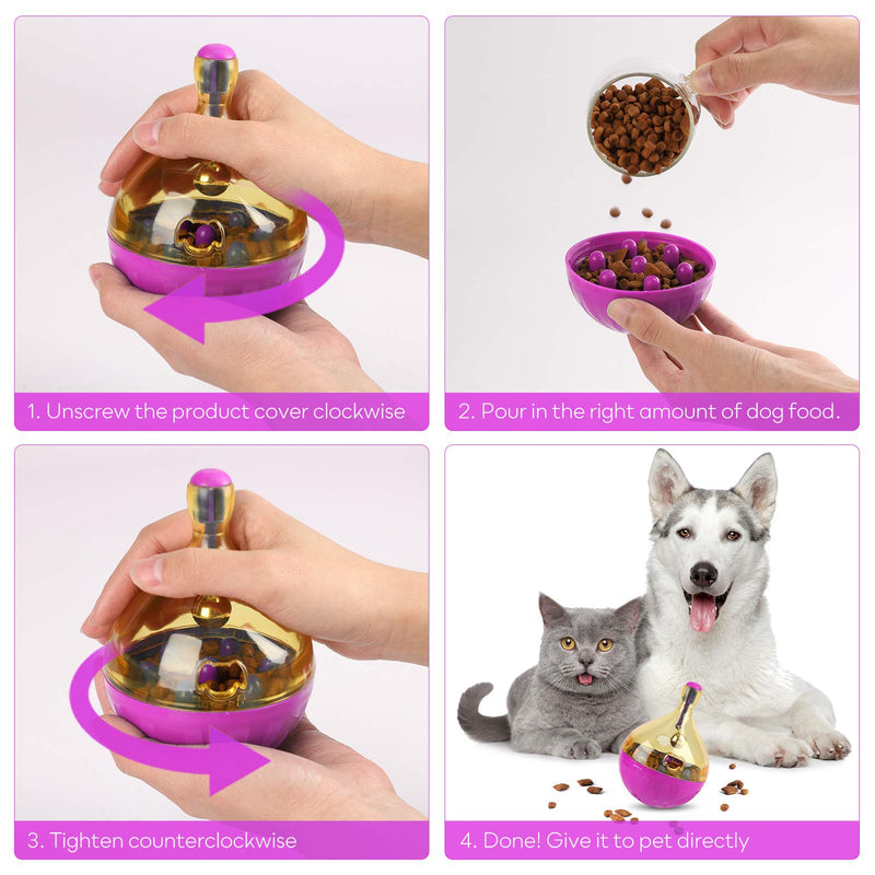 FREESOO Dog Puzzle Interactive Toys Puppy Treats Ball Food Dispenser IQ Training Slow Eating for boredom Small Medium Dogs Cats Pink - PawsPlanet Australia