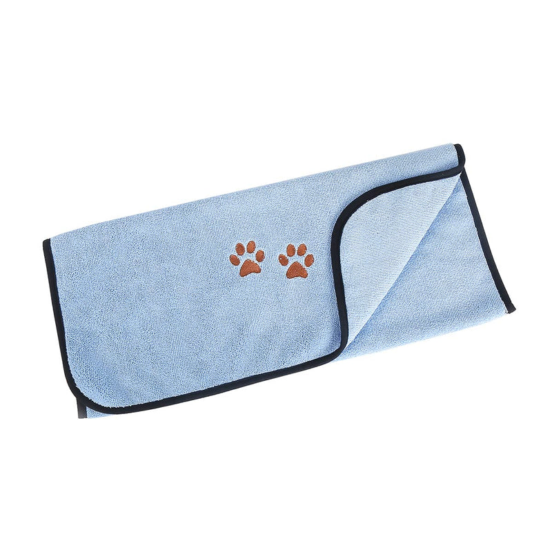 Wipela Pet Dog Cat Microfiber Drying Towel Ultra Absorbent Great for Bathing and Grooming Blue 27.5" x 55" - PawsPlanet Australia