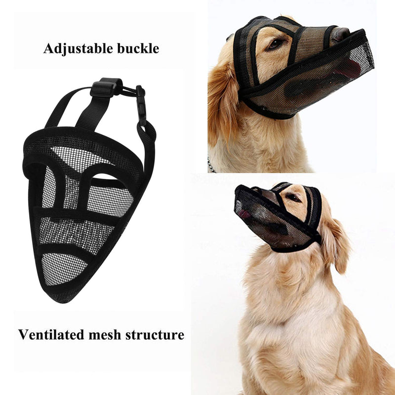 Qchomee Long Snout Dog Muzzle Breathable Nylon Dog Mouth Mask Cover with Adjustable Loop Soft Dog Training Muzzle for Small Medium Large Dogs Prevent Biting Barking Chewing and Eating,Black M M(head circum36-41CM) - PawsPlanet Australia