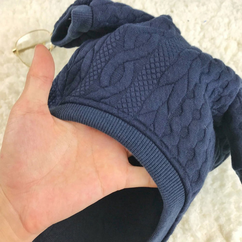 Meiwash Dog Bow tie sweater Pet Clothing Jacket Dogs Clothes Cute Pet Clothing Warm Dog Jumpers Cat Clothes Puppy French Bulldog clothes Pug clothes (Xl) XL Navy blue - PawsPlanet Australia