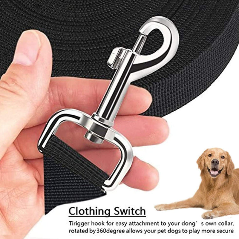 Dog Training Lead 30M Long Dog Lead with Hook Extra-Long Dog Training Line Dog Leash with Storage Bag(30M, Black) - PawsPlanet Australia