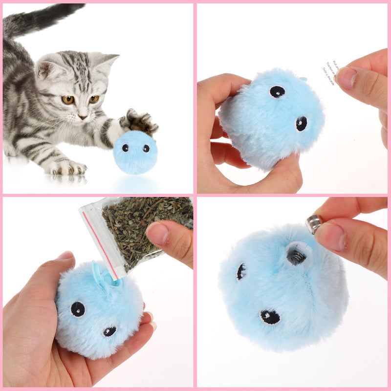 3-Packs Upgraded Fluffy Balls Plush Cat Toys, 3 Realistic Chirping Balls Bird Frog Cricket Catnip Noise Balls for Cat Exercise, Cat Interactive Toy for Kittens - PawsPlanet Australia