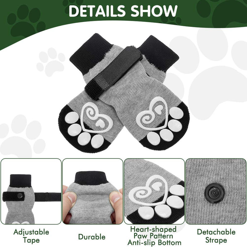 KOOLTAIL Dog Socks Anti-Slip Dog Paw Protector Dog Boots 2 Pairs Adjustable Dog Socks for Pet Indoor & Outdoor Walking Small - PawsPlanet Australia