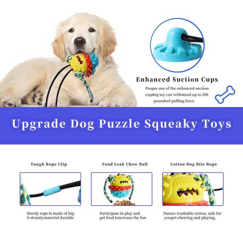 Dog Toys for Aggressive Chewers Suction Cup Tug of War Interactive Puzzle Dogs Toy Indestructible Chew Squeaky Rope Toys for Small Medium Large Dogs One Suction Cup One Ball - PawsPlanet Australia