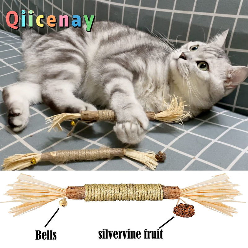 12 Pack Cat Toy Assortment for Indoor Cats, Kitten Toys Natural Silvervine Catnip Sticks Chew Toys Interactive Crinkle Balls Feather Toys Matatabi Mouse for Kitty, Relieving Stress & Cleaning Teeth - PawsPlanet Australia