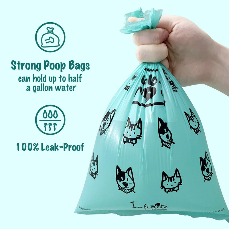 Dog Poo Bags for with Poo Bag Holder, Includes 210 Extra Thick and Leak-Proof Pet Poo Bags for Cat and Dog, 14 Refill Rolls with Recycled Core, Friendly to Earth - PawsPlanet Australia