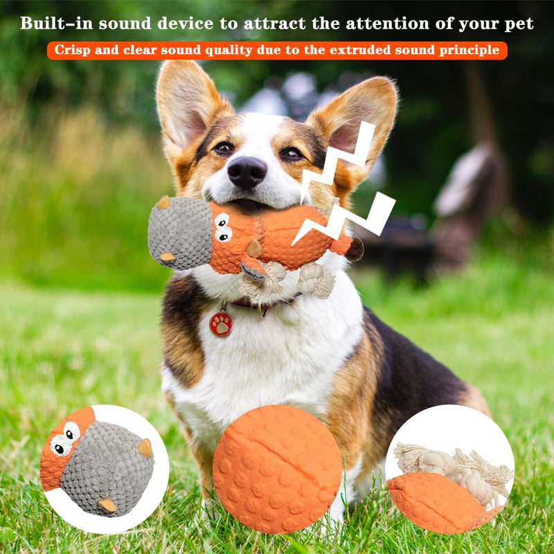 DASIAUTOEM Dog Toys, Cuddly Toy Dog Hippo Orange Dog Toy with Sounds for Puppies and Dogs of All Sizes - PawsPlanet Australia