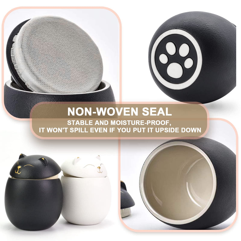 MEETPET Cat Urn Dog Urn Sized 3.2x2.9 and 4.9x4.25. A Smiley-Cat Pet Urn with a Memoria Card.Cat Urns for Ashes for Your Pet Small 12cu/in Black - PawsPlanet Australia