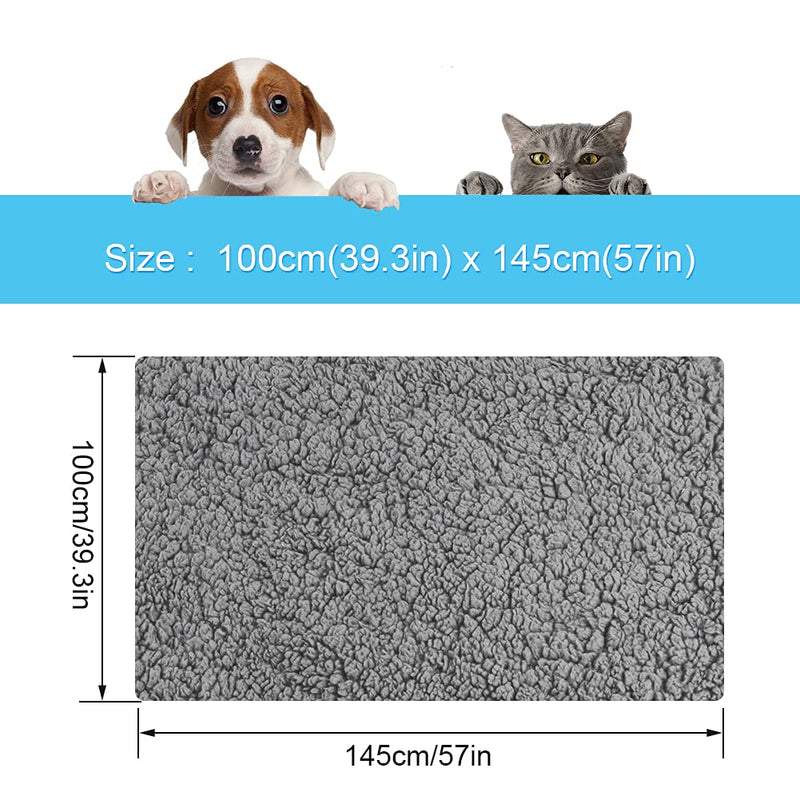 Onarway Waterproof Dog Blanket of Reversible Sherpa Fleece for Bed, Couch, Sofa, and Floor, 100cm×145cm Waterproof Dog Bed Cover for Puppies, Cats, Dogs or Other Small Medium Pets Grey M(100CM x 145CM) - PawsPlanet Australia