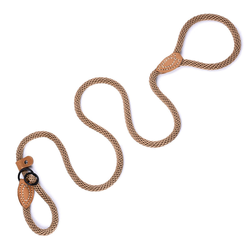 [Australia] - Mile High Life | Strong Soft Dog Slip Leash | Premium Poly Cotton Soft Comfortable Rope Dog Leash Dog Lead | Supports Strong Pulling Large Medium Small Dogs 4/5/6 Feet 4 Feet Dark Brown 