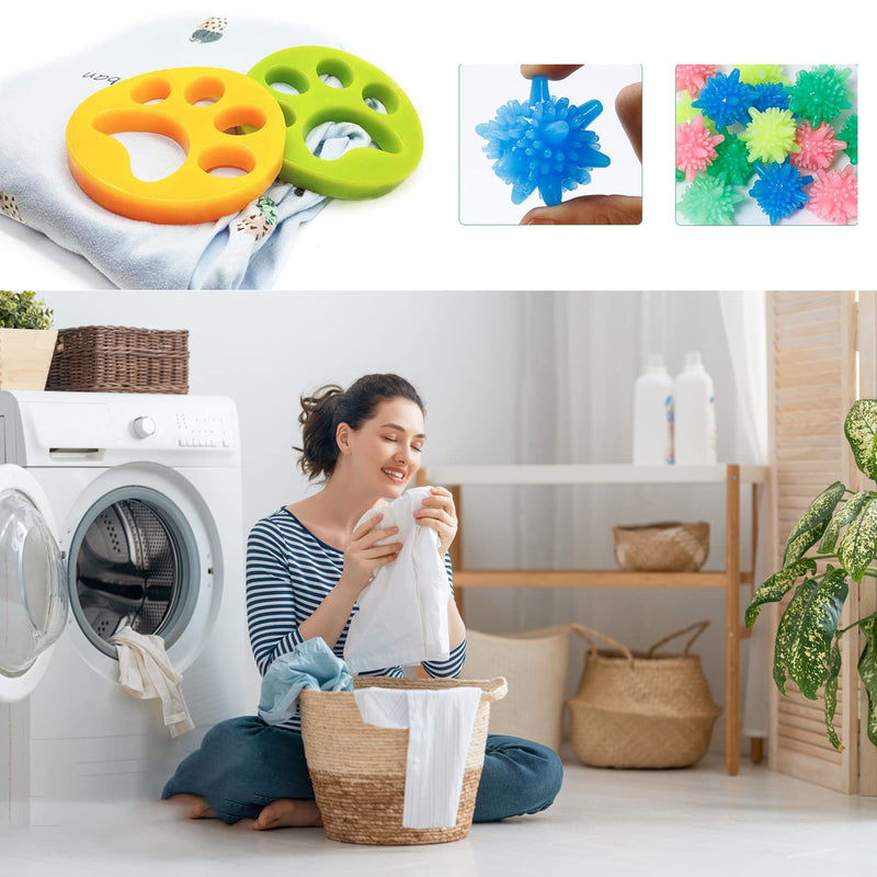NC Pet Hair Remover 4 Pieces, Pet Hair Remover Washing Machine & Lint Filters, Removes Fur in Washing Machine and Dryer, Environmentally Friendly and Reusable + 10 Laundry Balls - PawsPlanet Australia