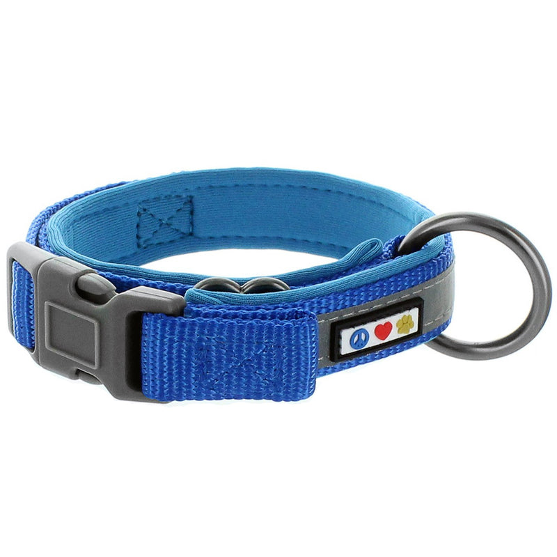 [Australia] - Pawtitas Soft Adjustable Reflective Dog Collar Padded Dog Collar XXS Extra Extra Small Blue 