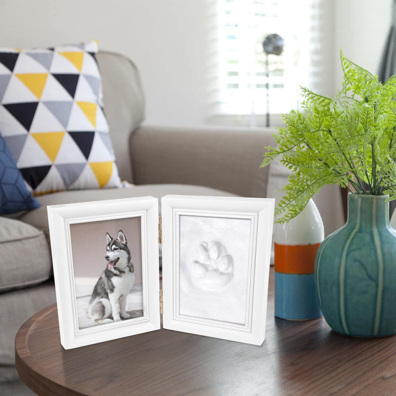 YOYIAG Paw Print Set Dog and Cat, Picture Frame and Paw Print Set, Keepsake Box 3D Paw Print, Cat Gift for Dog Owners Memorial Dog Picture Frame - PawsPlanet Australia