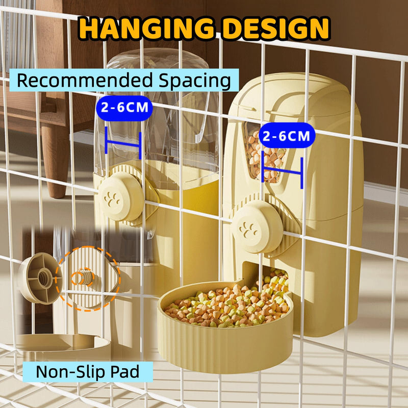 Hanging Pet Food Water Dispenser Automatic 34oz Large Capacity Cage Feeder Auto Gravity Feeding Station for Puppy Kitten Rabbit Chinchilla Hedgehog Ferret - PawsPlanet Australia