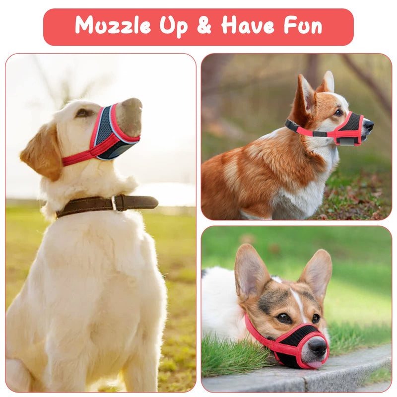 Dog Muzzle, Breathable Soft Mesh Dog Muzzles, Adjustable Loop and Soft Pad Dog Training Muzzle Prevent for Barking Biting and Chewing Suitable for Large Medium and Small Dogs (S) Small size - PawsPlanet Australia