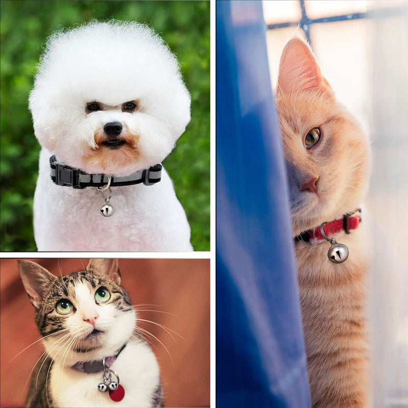 [Australia] - UKCOCO Pet Collar Pendant-6PCs Cat Collar Bells Copper Bell Training Charm Pendants for Pet Cat Dog Necklace Collar (Silver) 