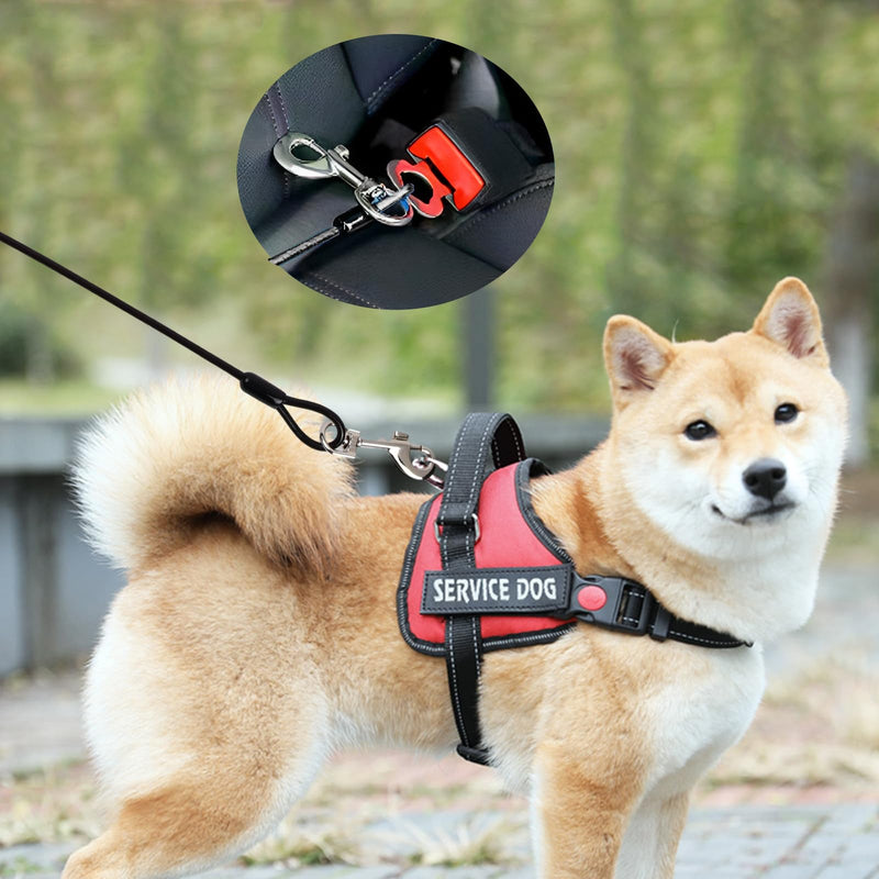 Volumoon Pack of 2 dog safety harnesses for cars, bite-resistant dog leash made of steel wire with car universal plug, dog seat belt, car harness for dogs, cats, pets (40 cm) 40 cm - PawsPlanet Australia