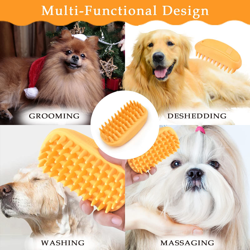 Silicone dog grooming brush pet shampoo bath brush anti skid soothing massage rubber comb bath dog brush - PawsPlanet Australia