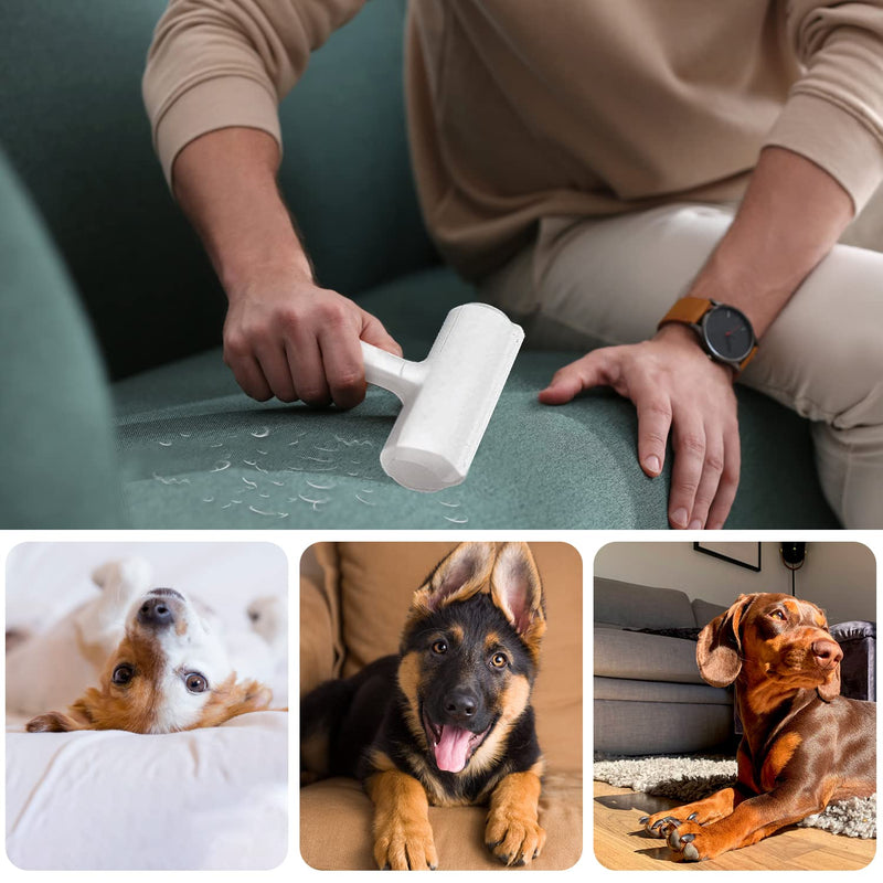 OurTop 2.0 pet hair remover lint roller, lint brush for dog hair, cat hair, reusable lint brush, lint roller for pet hair, effective for furniture, bedding, couch, and more lint roller + pet accessories white - PawsPlanet Australia