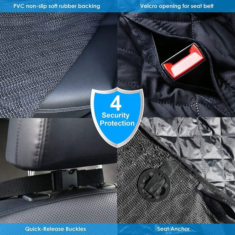 Dog Car Seat Covers, Petnice 100% Waterproof Scratch Proof Nonslip Pet Back Seat Cover, Dog Travel Hammock with Seat Anchors for Cars Trucks SUV, Car Boot Liner - PawsPlanet Australia