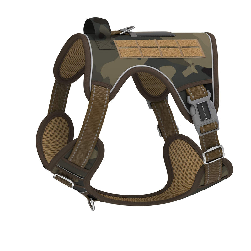 Jackalware Comfort Fit No Pulling Easy Adjustable Reflective Padded Dog Harness Front and Back Clip Training and Everyday wear - from Family owned UK Company (M, Camouflage) M - PawsPlanet Australia