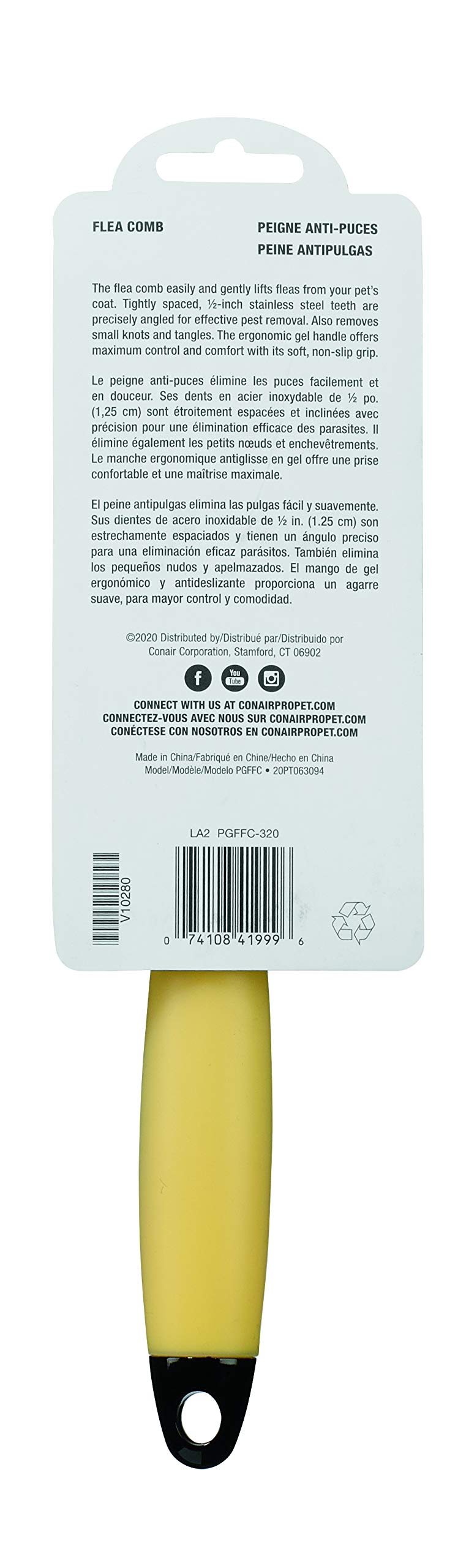 CONAIRPRO dog & cat Pet Grooming Comb Flea Comb - PawsPlanet Australia