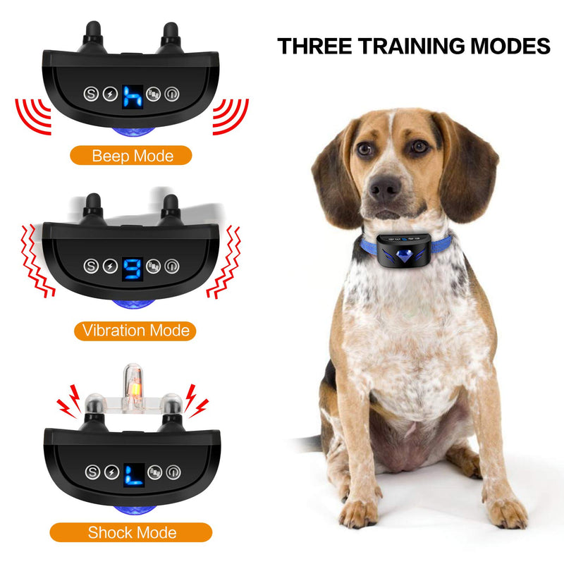 [Australia] - Dog Bark Collar - Electric Dog Shock Collar Anti Bark Collar with 7 Sensitivity USB Rechargeable Waterproof with Beep/Vibration, Shock for Small Medium, Large Dogs 