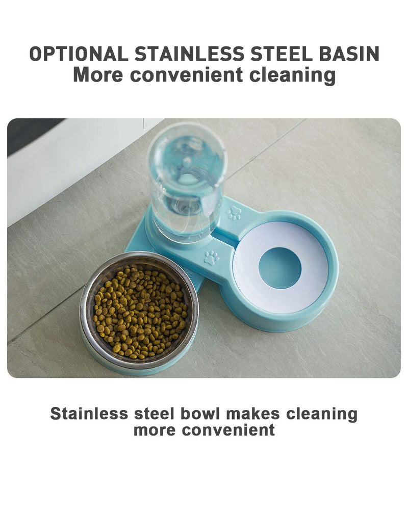 [Australia] - Folomie Double Dog Cat Bowls Pet Automatic Water Dispenser Detachable blue 