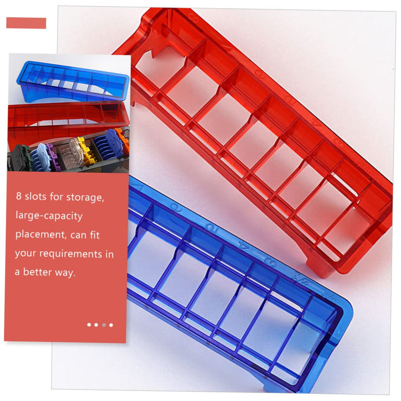 BIUDECO Hairdressing Tool Hair Clipper Comb Box Clipper Limiter Comb Holder Clipper Guard Holder Guide Comb Organizer Storage Protector Red Plastic Hairdresser Organizer Guide Comb 22x6.6cm Red - PawsPlanet Australia